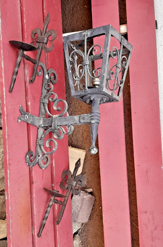 Hof wand lampe schmiede eisen - hof-wand-lampe, schmiede-eisen